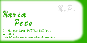 maria pets business card